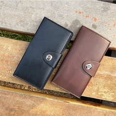 Tri-Fold Pure Leather long wallet